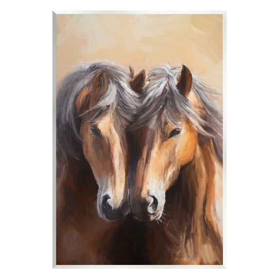 Stupell Industries Horse Twins Hugging Animals & Insects Painting Unframed Art Print Wall Art, 13 x 19