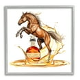 thumbnail image 1 of Stupell Industries Horse & Whiskey Bottle Animals & Insects Painting Gray Framed Art Print Wall Art, 24 x 24, 1 of 9