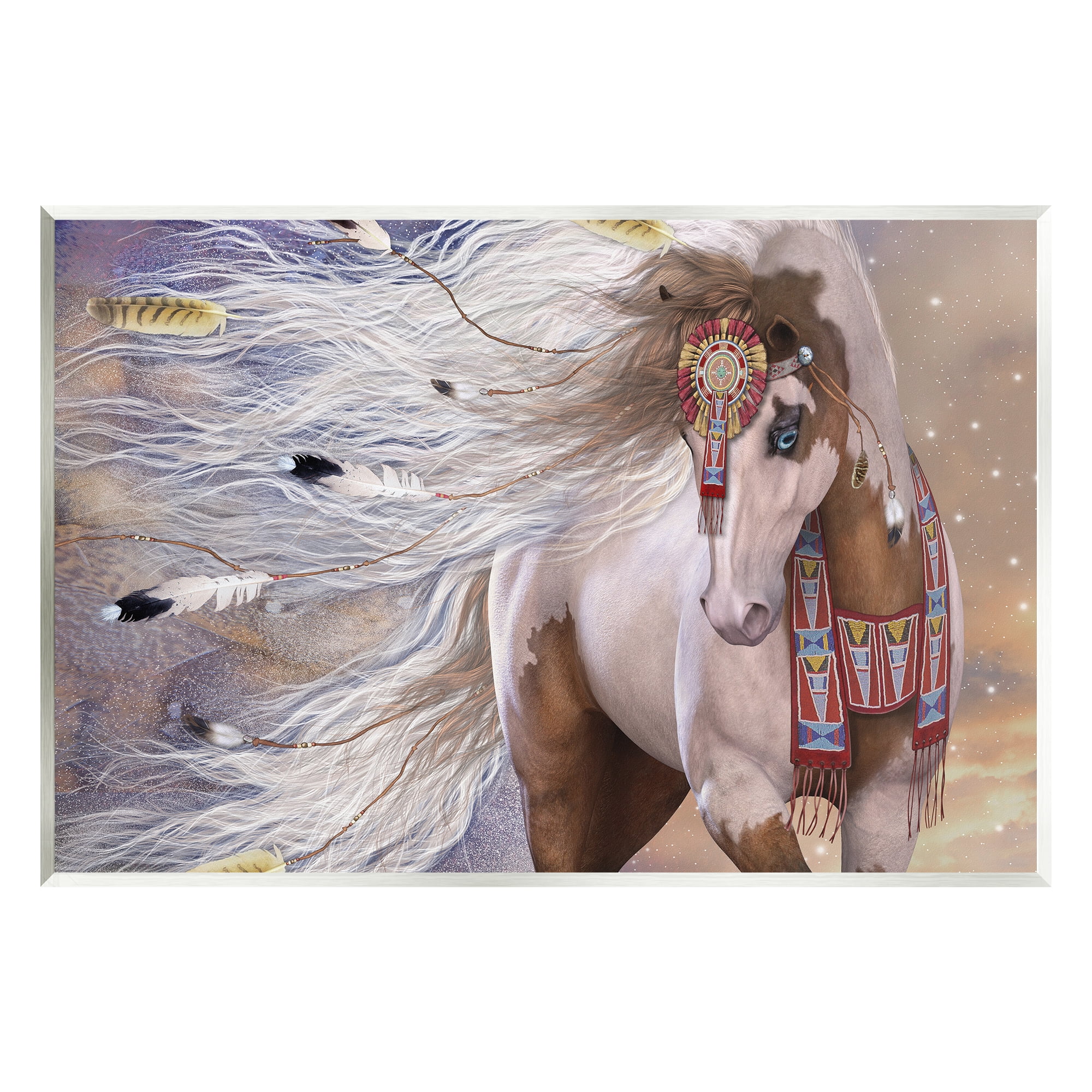 Stupell Industries Horse With Feathers Animals & Insects Painting Unframed Art Print Wall Art, 19 x 13