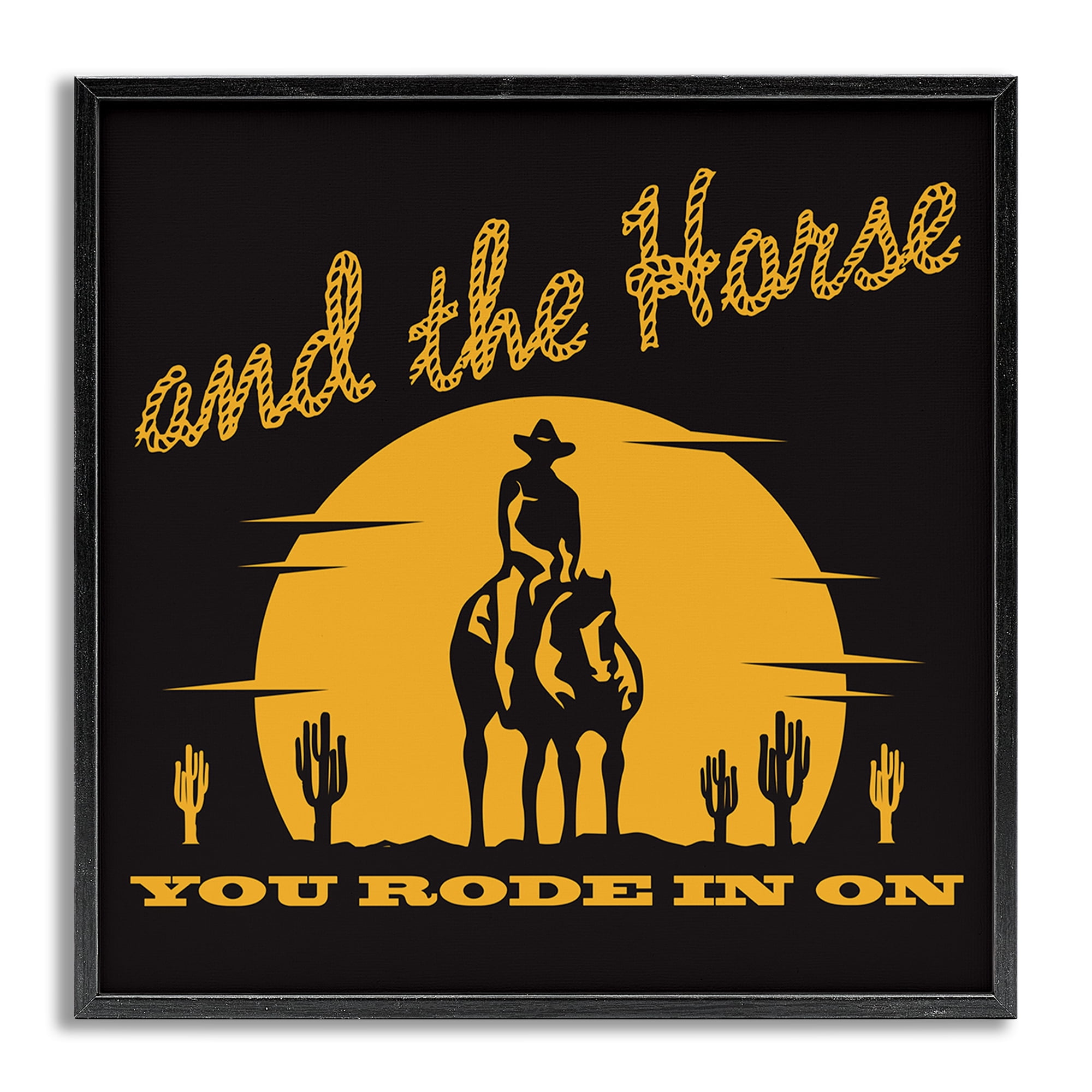 Stupell Industries Horse You Rode In On Novelty Painting Gray Framed Art Print Wall Art, 12 x 12