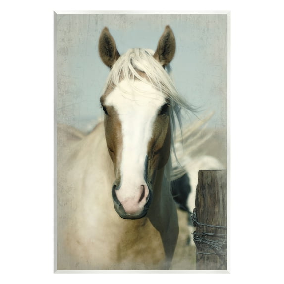Stupell Industries Horse at Rustic Fence Animals & Insects Painting Unframed Art Print Wall Art, 10 x 15