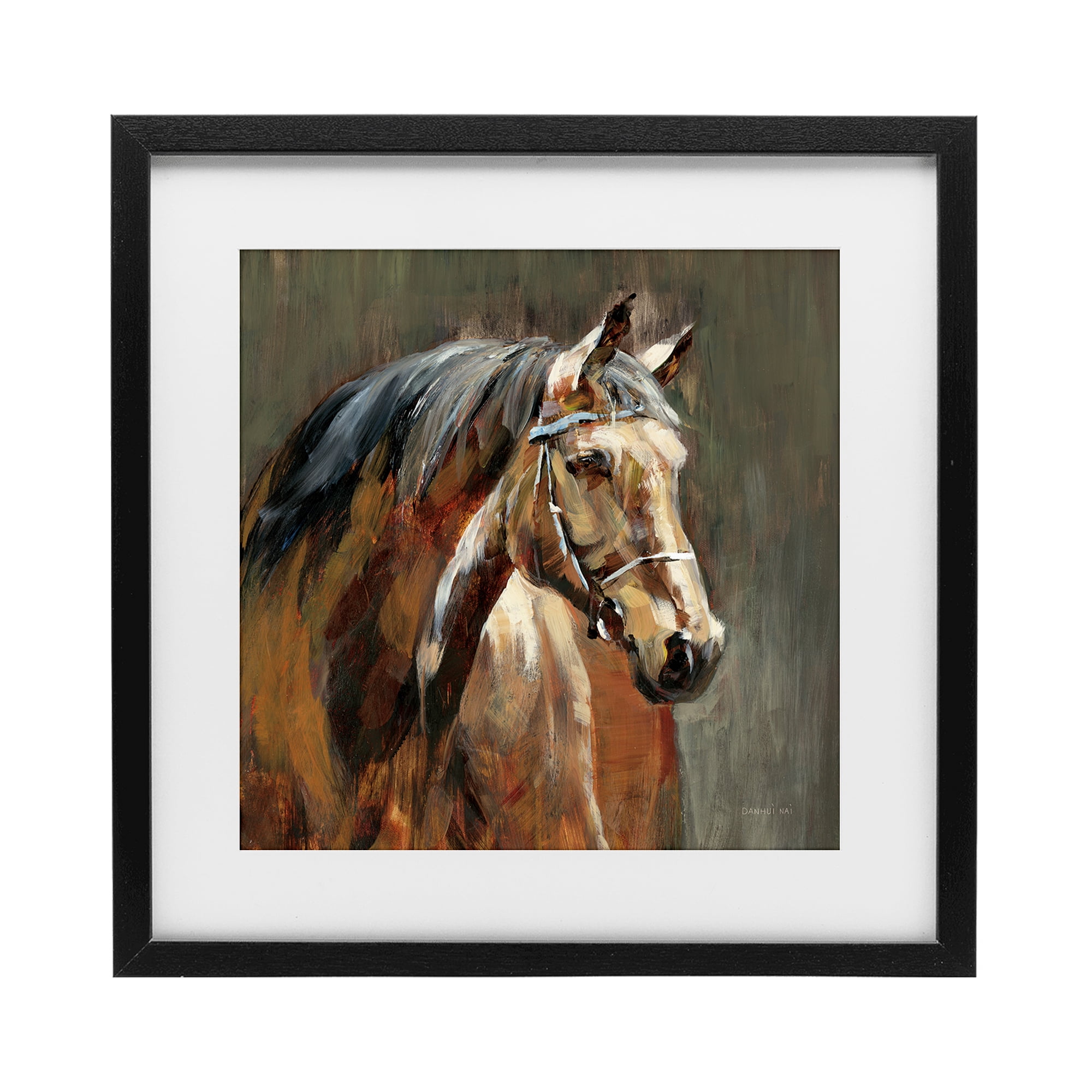 Stupell Industries Horse in Stable at Dusk Black Framed Print Under Glass, design by Danhui Nai