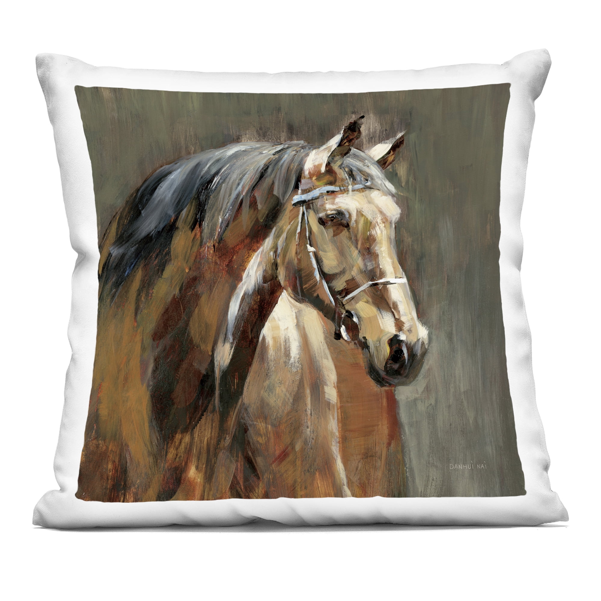 Stupell Industries Horse in Stable at Dusk Decorative Printed Throw Pillow, design by Danhui Nai, 18 x 7 x 18
