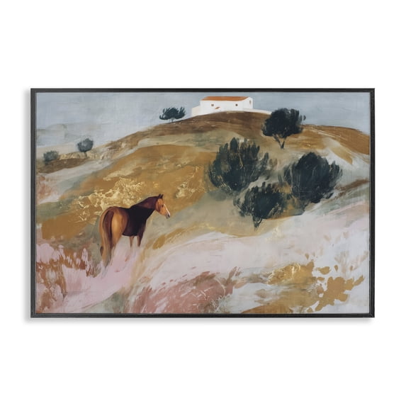 Stupell Industries Rustic Lodge Horse in Tuscan Countryside Black Framed Giclee Art, 18 x 12, by Chromatic Storm Studio