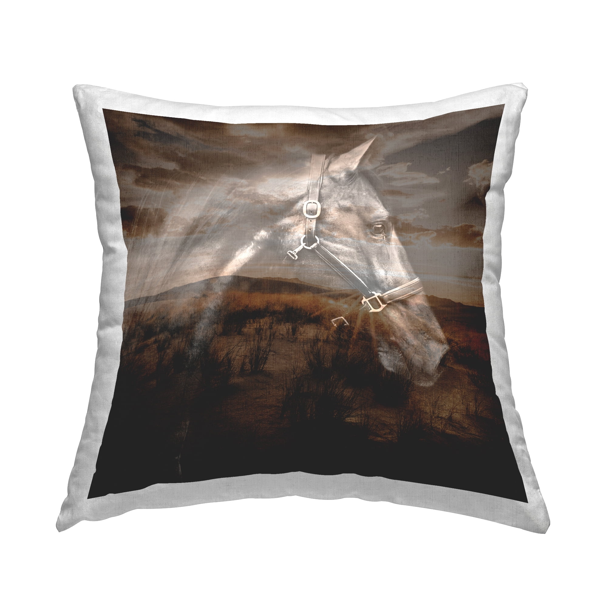 Stupell Industries Horse over Nature Visage Decorative Printed Throw Pillow Design by CAD Designs.