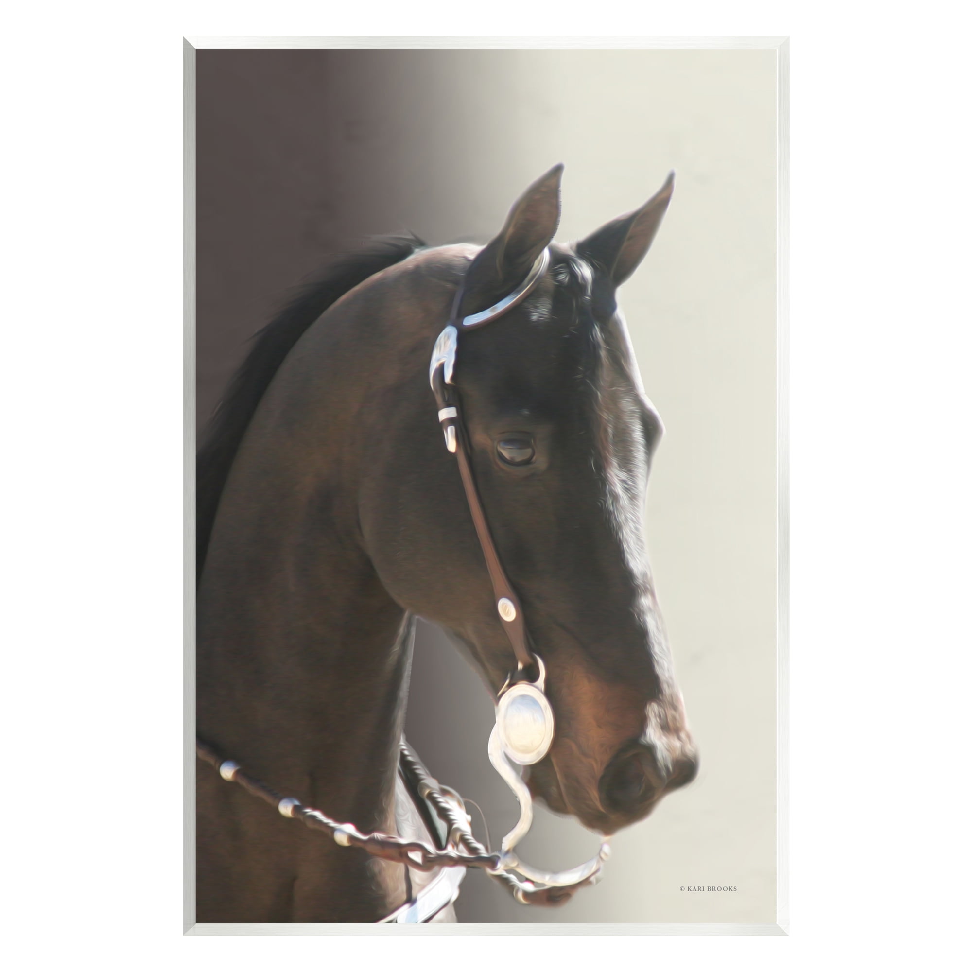 Stupell Industries Horse with Bridle Animals & Insects Photography Unframed Art Print Wall Art, 13 x 19