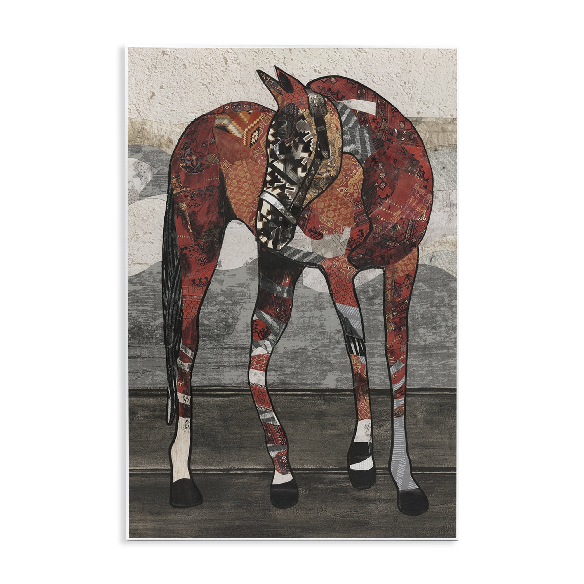Stupell Industries Horse with Geometric Patterns Animals & Insects Painting Unframed Art Print Wall Art, 10 x 15