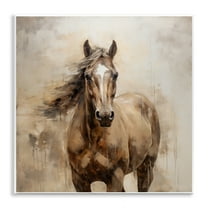 Stupell Industries Horse with Modern Drip Animals Painting Unframed Art Print Wall Art, 12 x 12