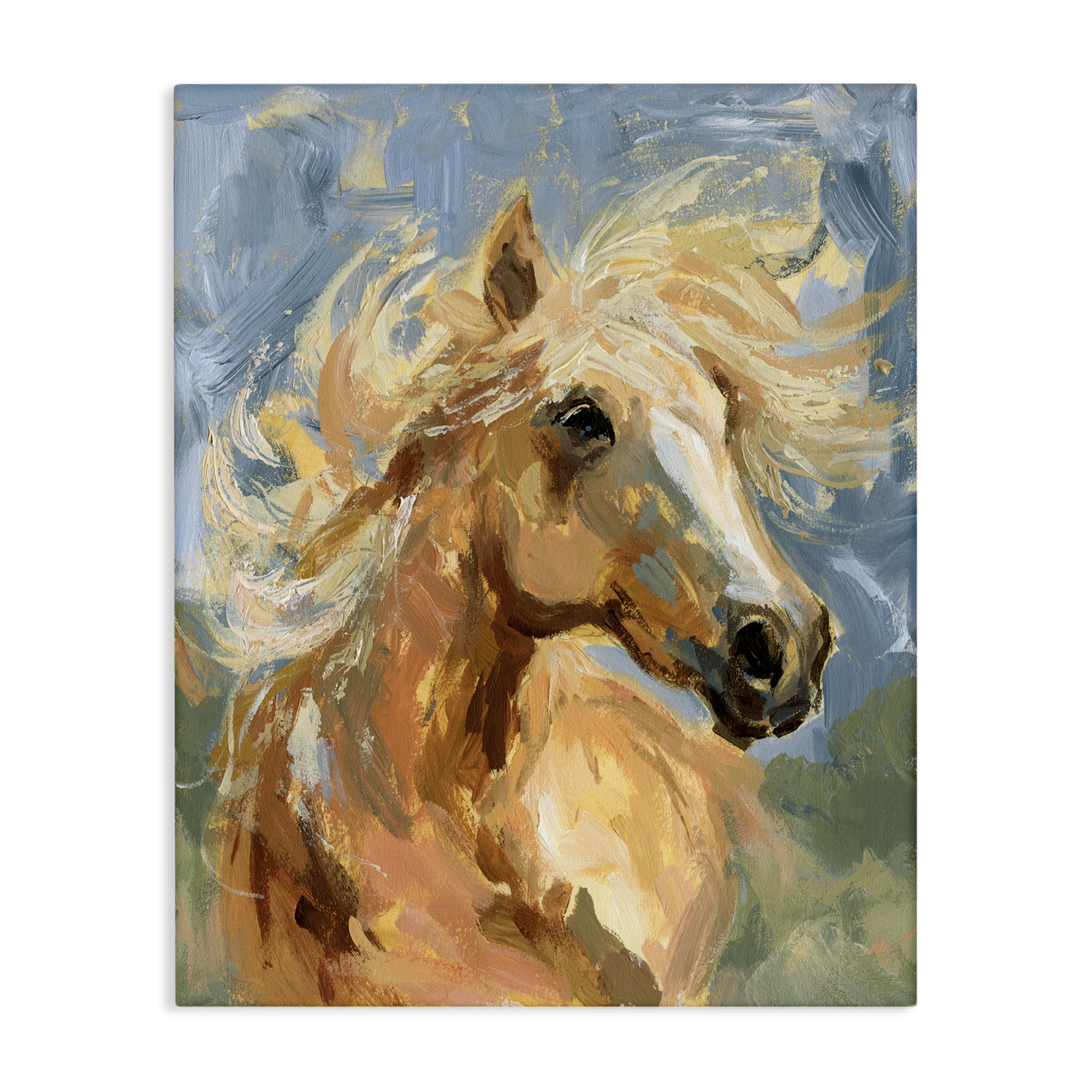 Stupell Industries Horse with Tousled Mane Animals Painting Wrapped Canvas Art Print Wall Art, 36 x 48
