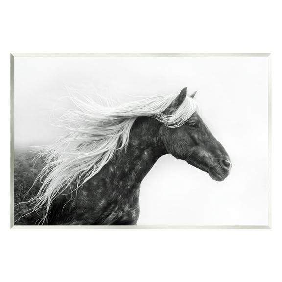 Stupell Industries Horse with White Mane Animals & Insects Photography Unframed Art Print Wall Art, 15 x 10