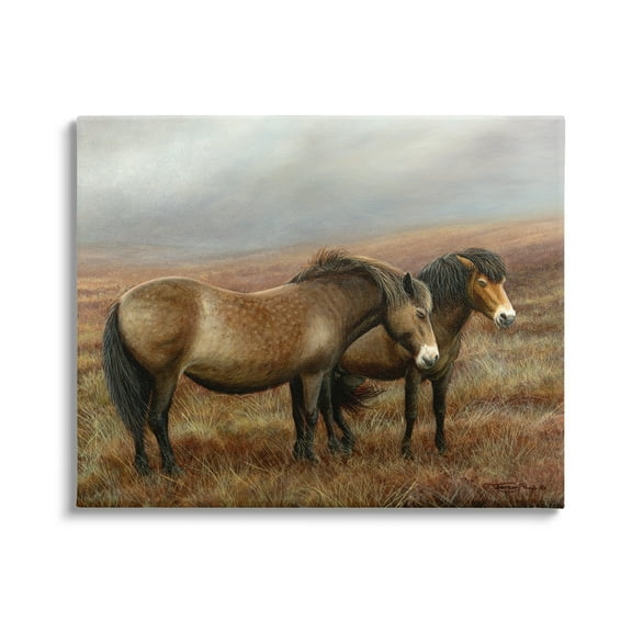 Stupell Industries Horses Dark Country Field Animals & Insects Painting Gallery Wrapped Canvas Print Wall Art