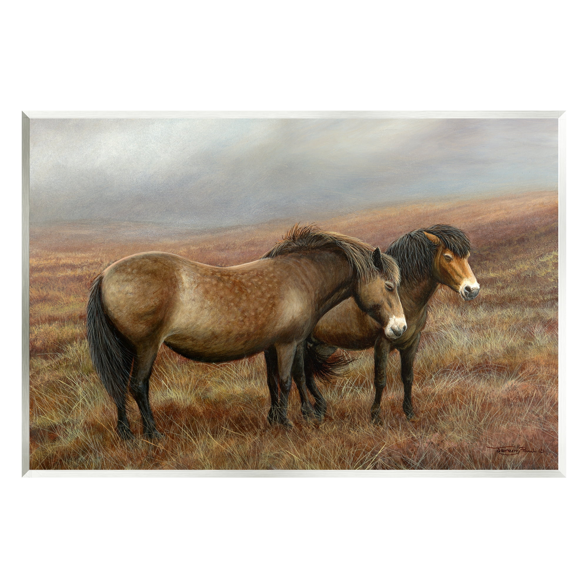 Stupell Industries Horses Dark Country Field Animals & Insects Painting Unframed Art Print Wall Art