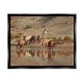 thumbnail image 1 of Stupell Industries Horses Drinking Countryside Photograph Jet Black Floating Framed Canvas Print Wall Art, Design by Jan Walters, 1 of 8