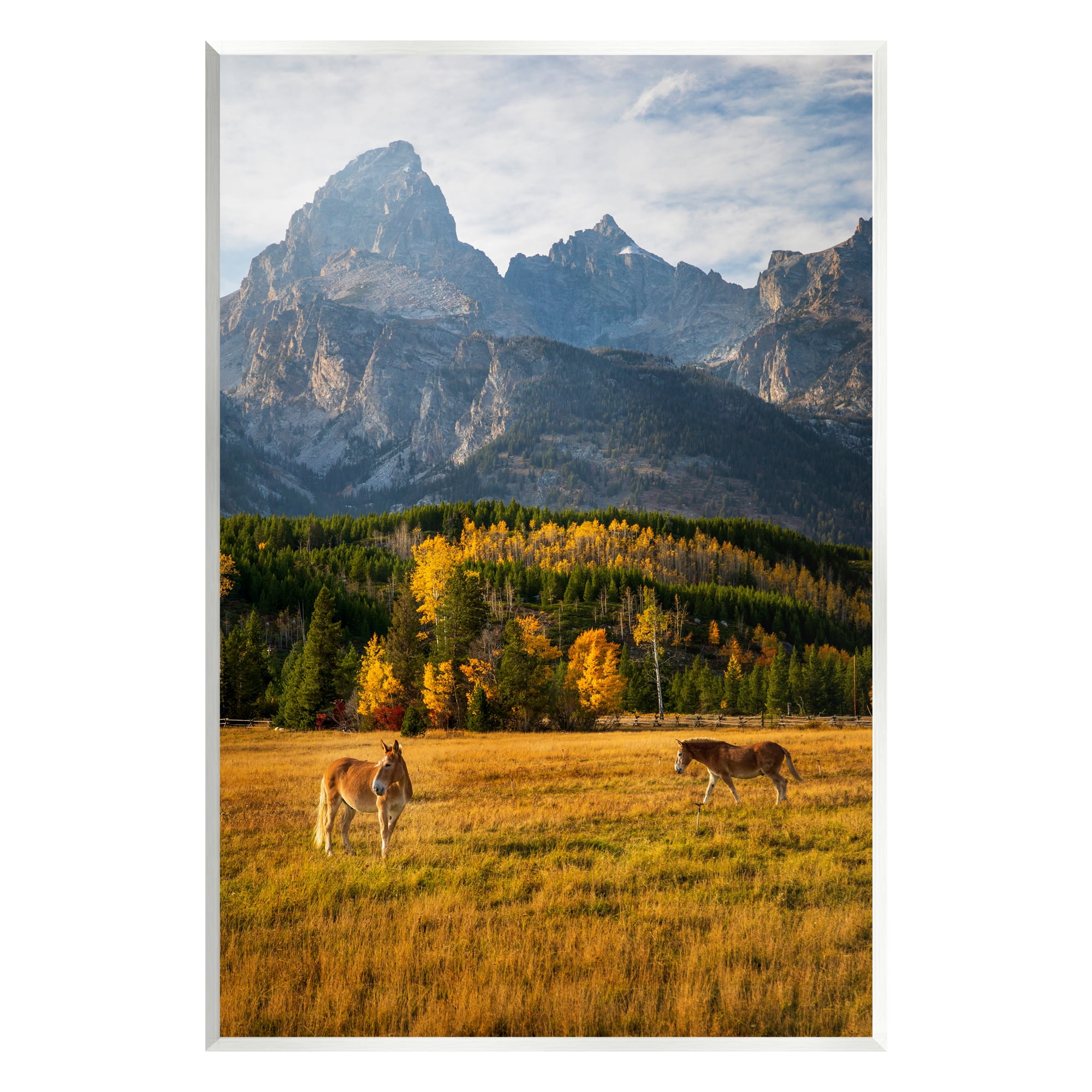 Stupell Industries Horses & Fall Foliage Landscape Photography Unframed Art Print Wall Art, 10 x 15