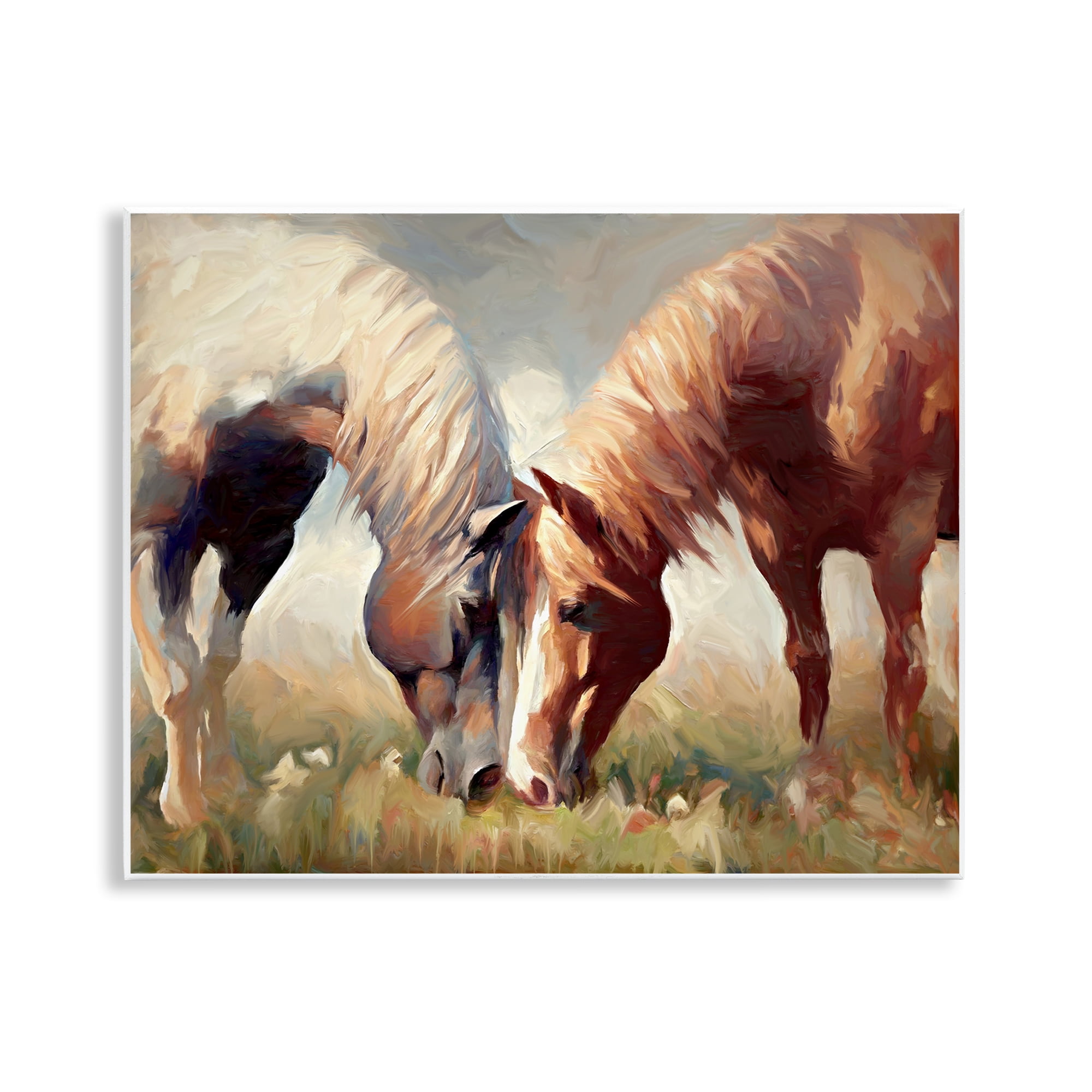 Stupell Industries Horses Touching Noses Animals & Insects Painting Unframed Art Print Wall Art, 14 x 11