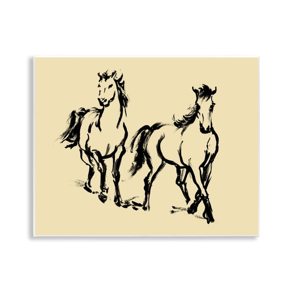 Stupell Industries Horses in Motion Gesture Wall Plaque Art design by Victoria Barnes, 11 x 14
