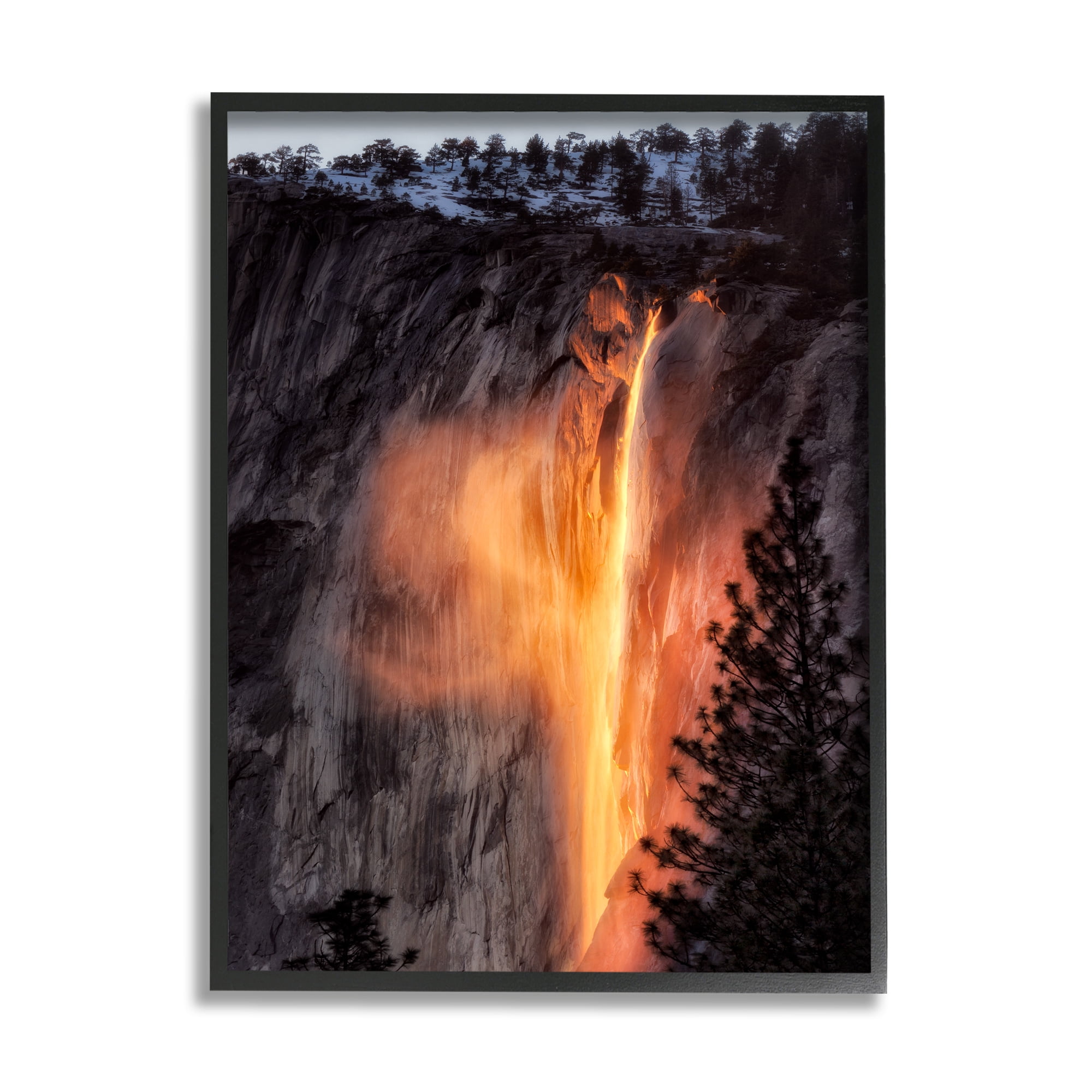 Stupell Industries Horsetail Falls Photography Nature Photography Black Framed Art Print Wall Art, 16 x 20