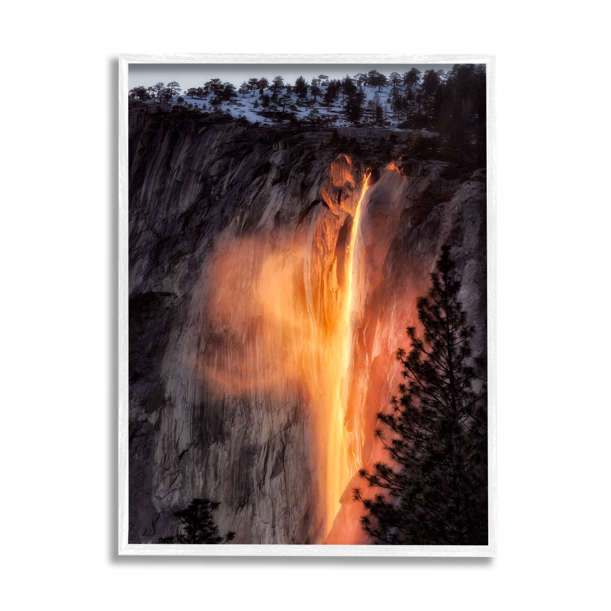 Stupell Industries Horsetail Falls Photography Nature Photography White Framed Art Print Wall Art, 11 x 14