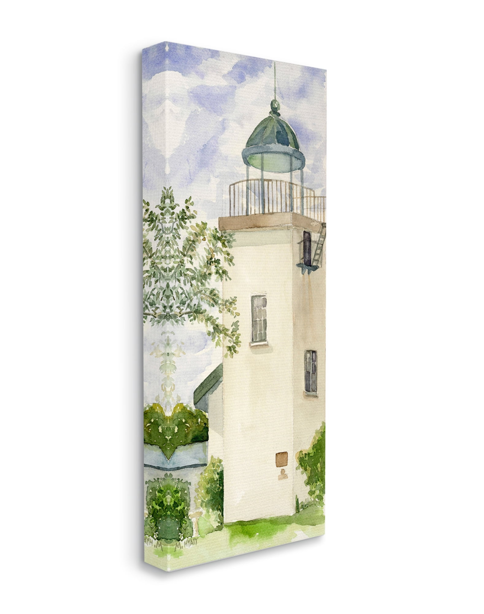 Stupell Industries Horton Point Lighthouse Coastal Architecture Landscape Canvas Wall Art, 10 x 24, Design by Melissa Hyatt LLC
