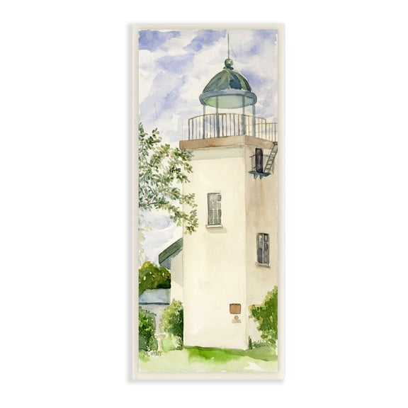 Stupell Industries Horton Point Lighthouse Coastal Architecture Landscape Wall Plaque, 7 x 17, Design by Melissa Hyatt LLC