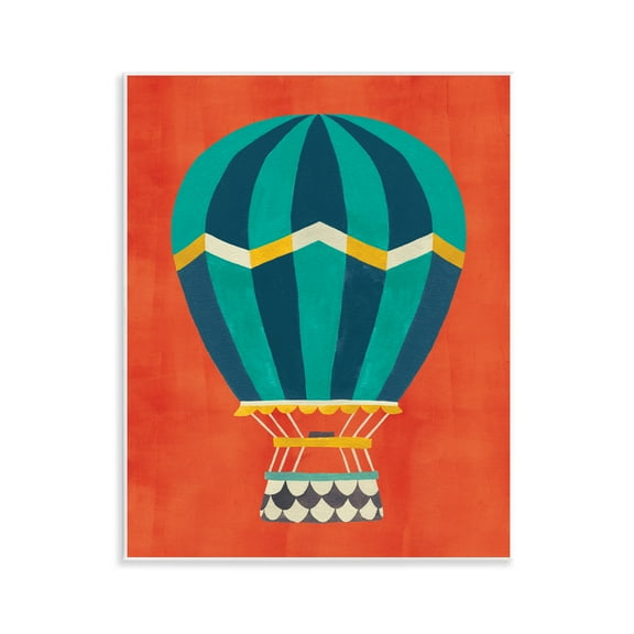 Stupell Industries Hot Air Balloon on Red Transportation Painting Unframed Art Print Wall Art, 11 x 14