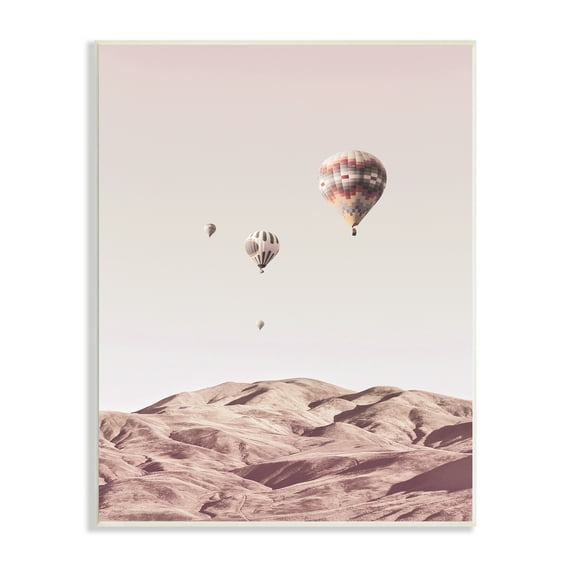 Stupell Industries Hot Air Balloons Southwestern Mountain Muted Landscape Landscape Photography Unframed Art Print Wall Art, 13 x 19