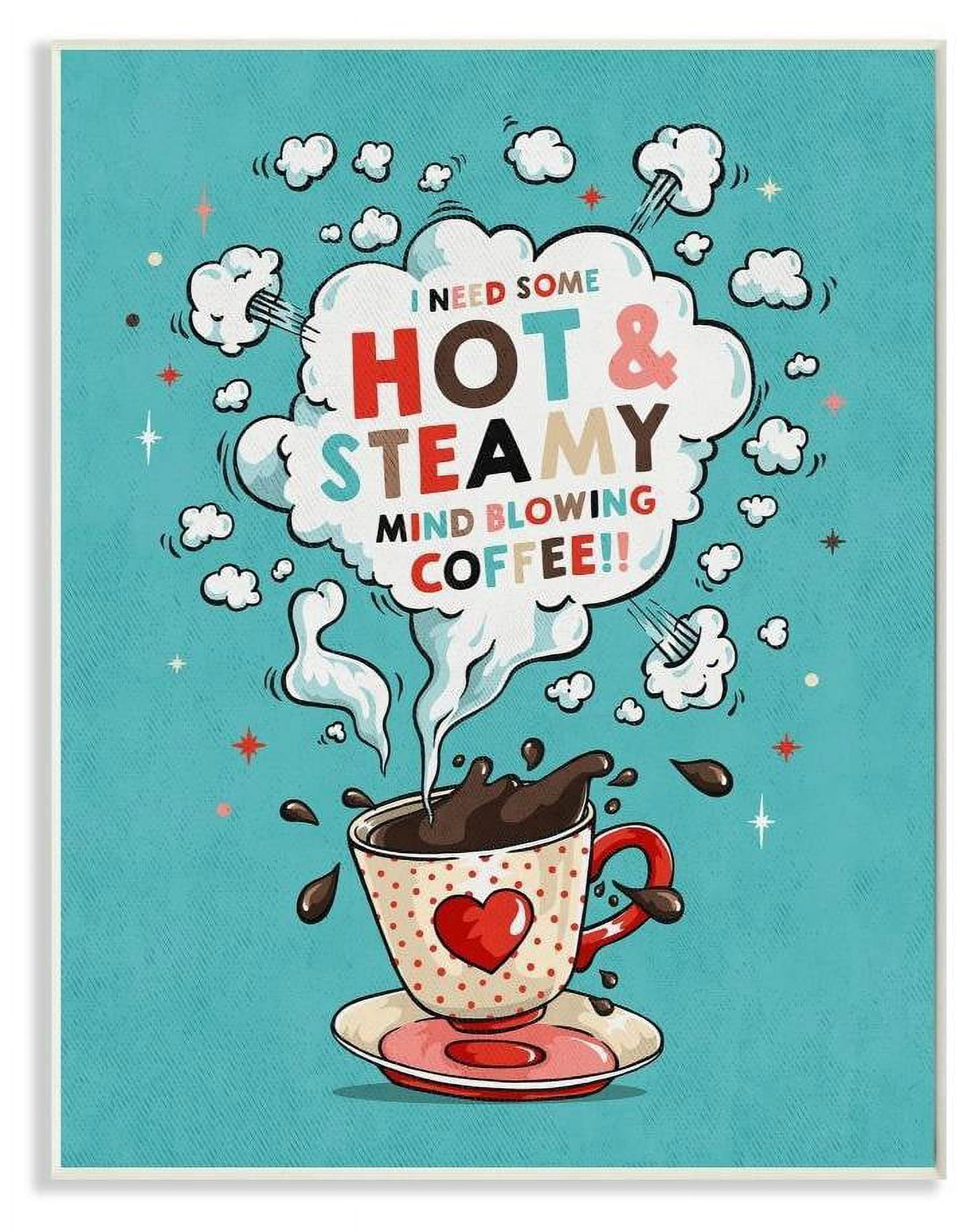 Stupell Industries Hot And Steamy Coffee Vintage Comic Book Design Wall Plaque by Ester Kay