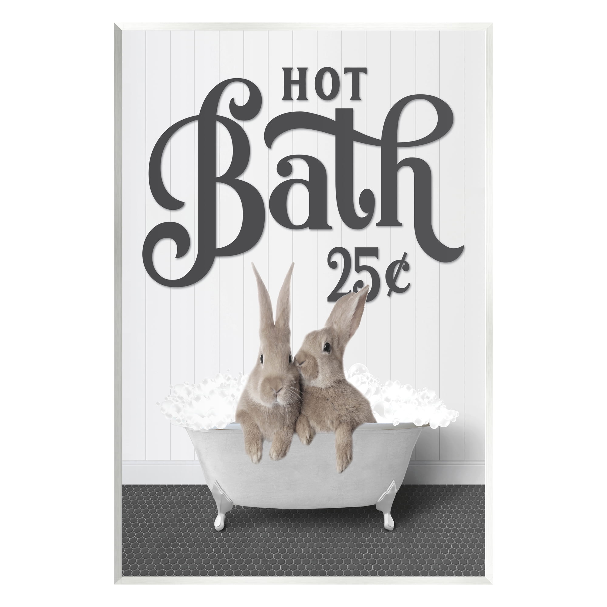 Stupell Industries Hot Bath Bunnies Animals & Insects Painting Unframed Art Print Wall Art, 10 x 15