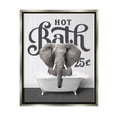 thumbnail image 1 of Stupell Industries Hot Bath Elephant Animals & Insects Painting Gray Floater Framed Art Print Wall Art, 17 x 21, 1 of 10