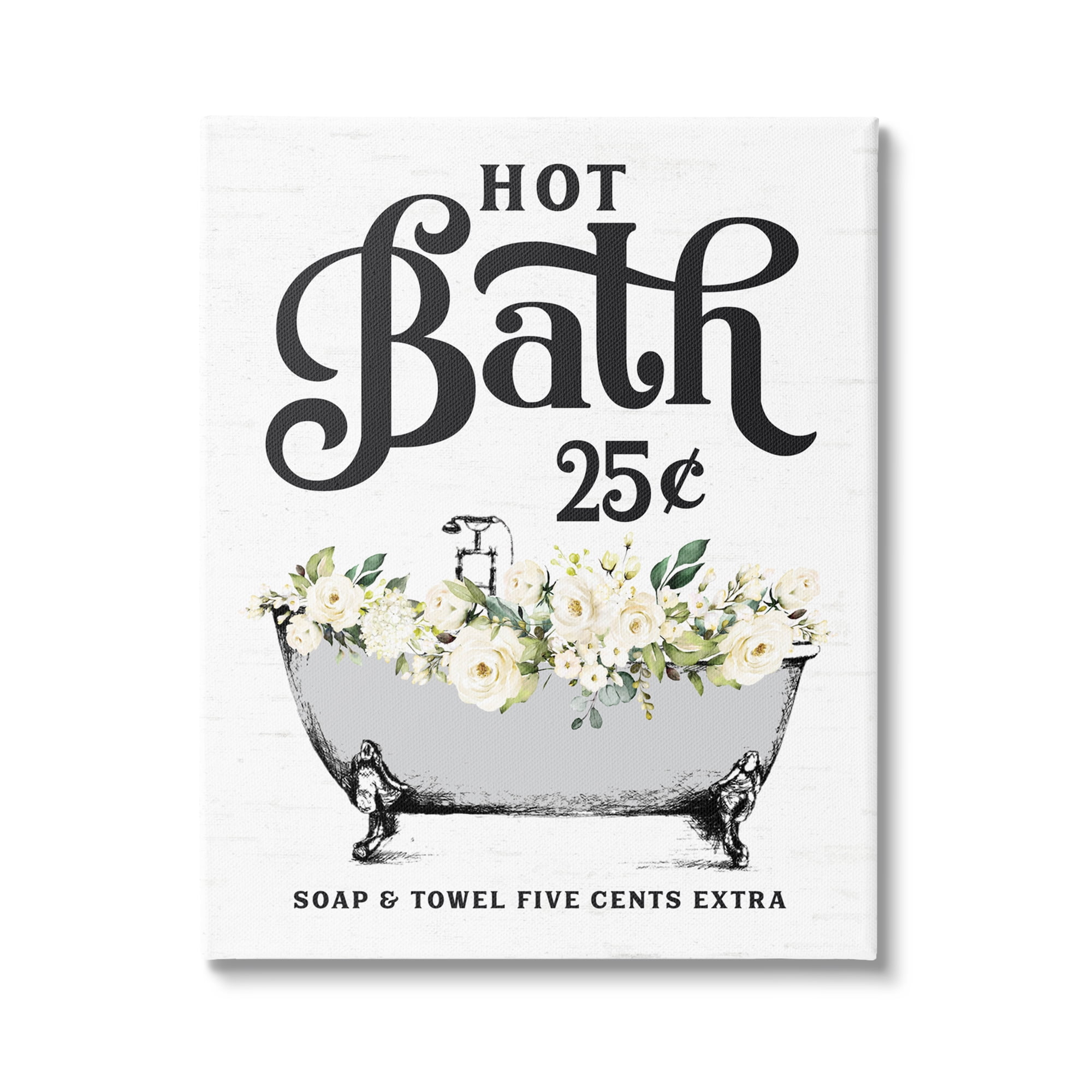 Stupell Industries Hot Bath Floral Tub Botanical & Floral Painting Gallery Wrapped Canvas Print Wall Art, 24 x 30