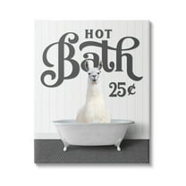 Stupell Industries Hot Bath Llama Sign Animals & Insects Painting Gallery Wrapped Canvas Print Wall Art, 16 x 20