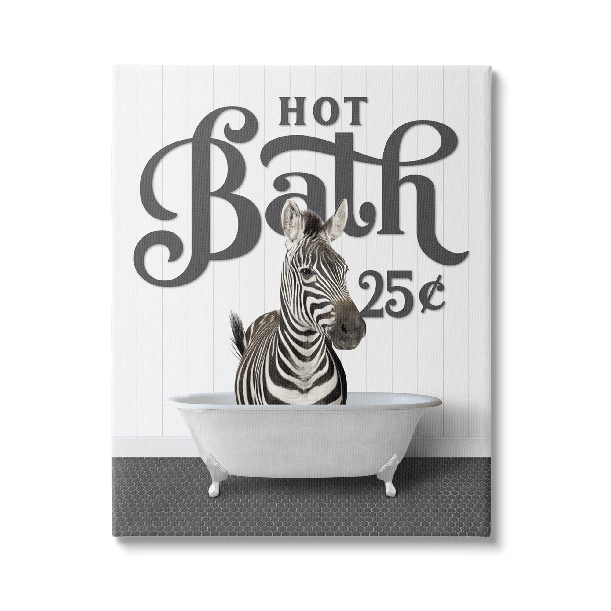 Stupell Industries Hot Bath Vintage Animal Animals & Insects Painting Gallery Wrapped Canvas Print Wall Art, 24 x 30
