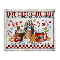 Stupell Industries Hot Chocolate Bar Holiday Painting Gallery Wrapped Canvas Art Prints Wall Art, 20 x 16