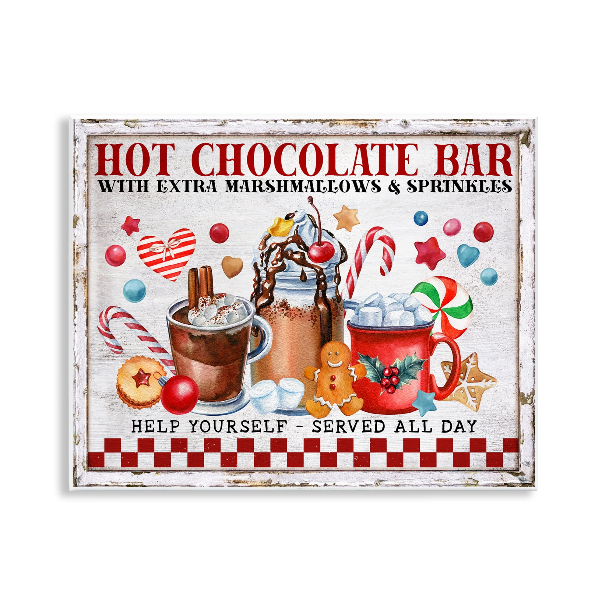 Stupell Industries Hot Chocolate Bar Holiday Painting Unframed Art Prints Wall Art, 14 x 11