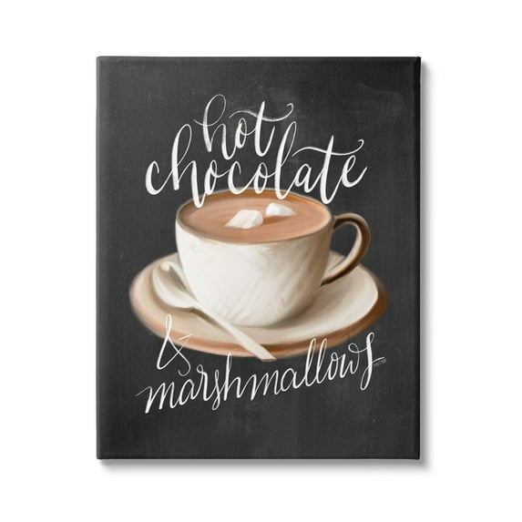 Stupell Industries Hot Chocolate Cozy Winter Beverage Calligraphy Cafe Sign Canvas Wall Art, 16 x 20, Design by House Fenway