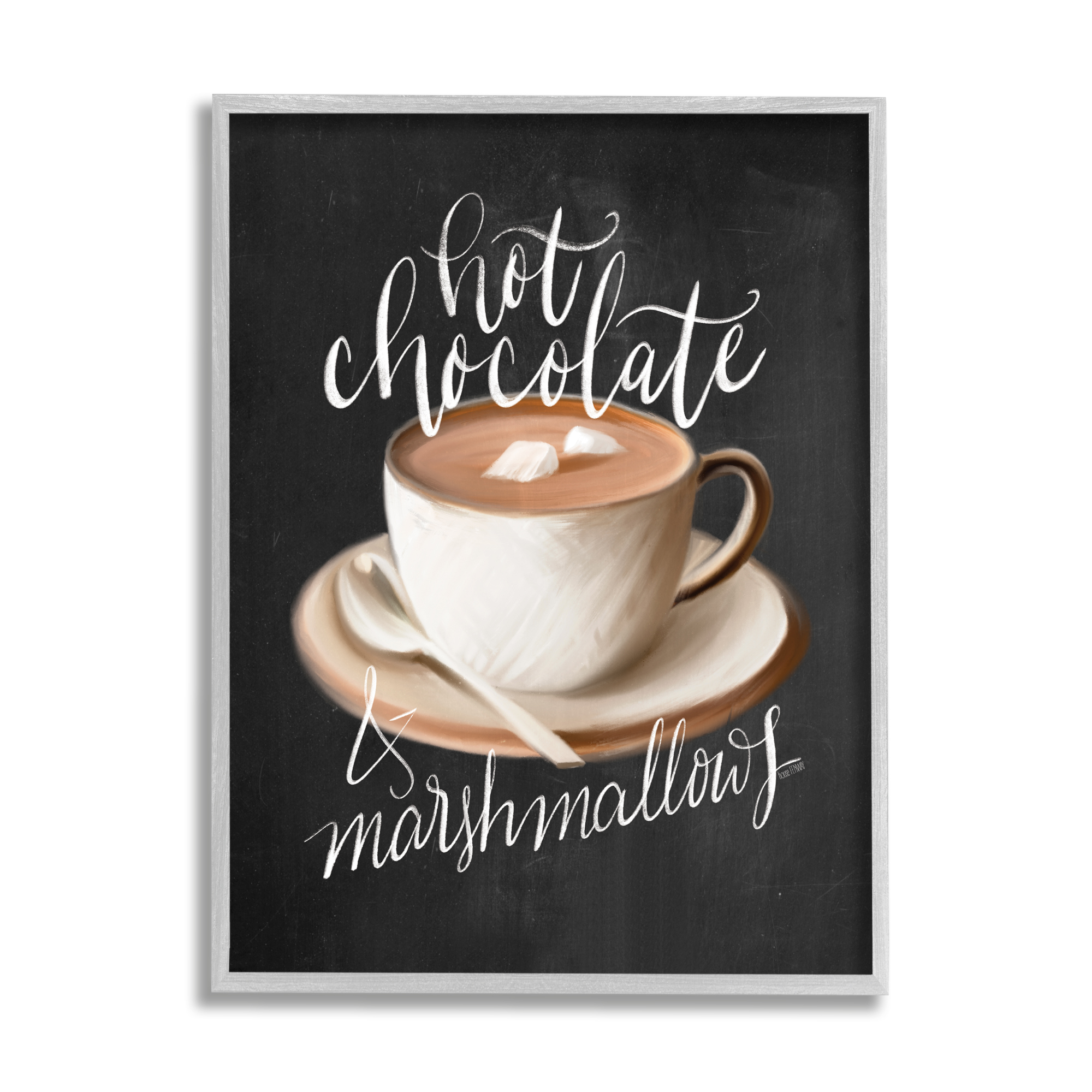 Stupell Industries Hot Chocolate Cozy Winter Beverage Calligraphy Cafe Sign Framed Wall Art, 24 x 30, Design by House Fenway