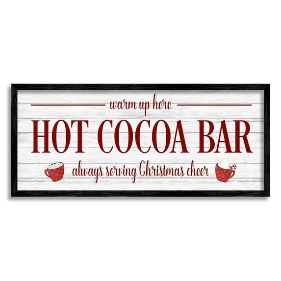 Stupell Industries Hot Cocoa Bar Winter Beverage Holiday Painting Black Framed Art Print Wall Art