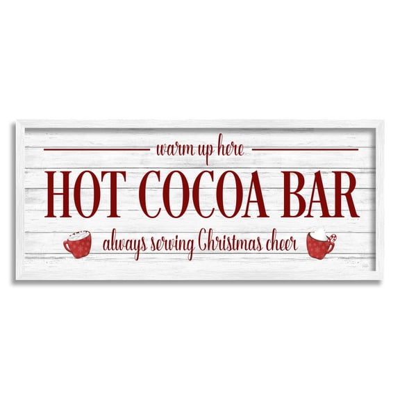 Stupell Industries Hot Cocoa Bar Winter Beverage Holiday Painting White Framed Art Print Wall Art