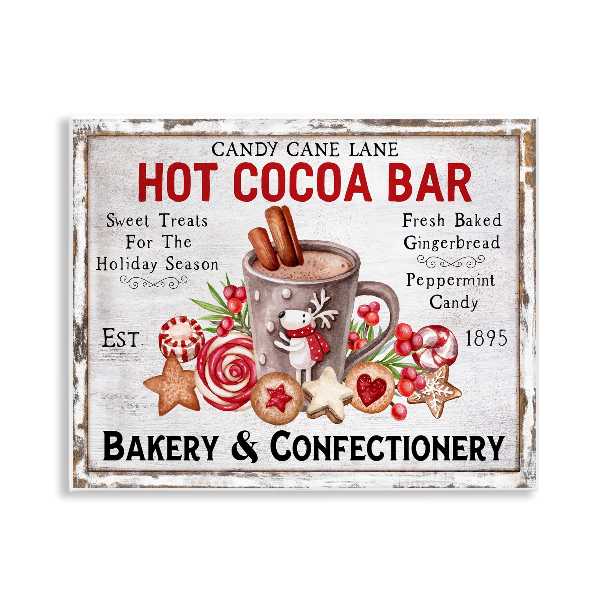 Stupell Industries Hot Cocoa Confectionery Holiday Painting Unframed Art Prints Wall Art, 14 x 11