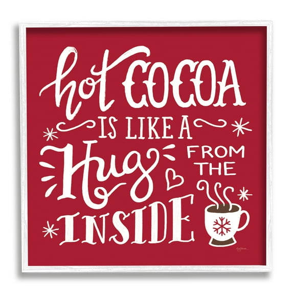 Stupell Industries Hot Cocoa Hugs Phrase Chocolate Winter Beverage, 24 x 24, Design by Mary Urban