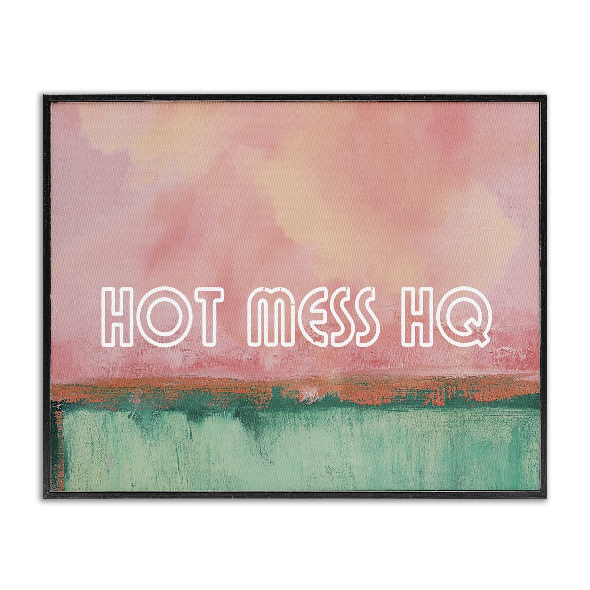 Stupell Industries Hot Mess Headquarters Black Framed Giclee Art, design by Gina Kelly