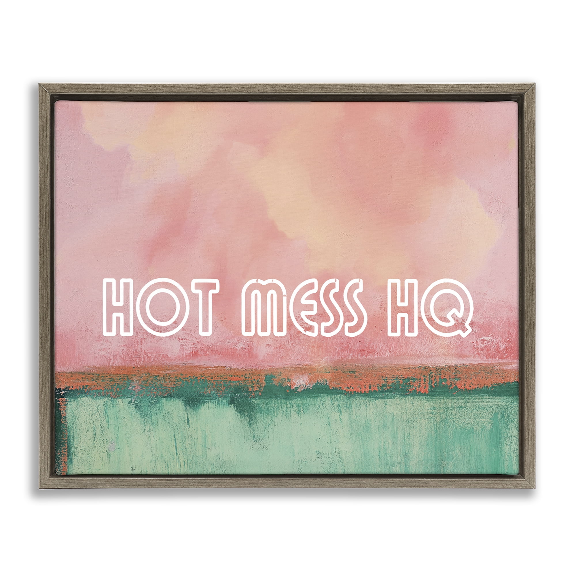 Stupell Industries Hot Mess Headquarters Brown Framed Floater Canvas Wall Art, design by Gina Kelly