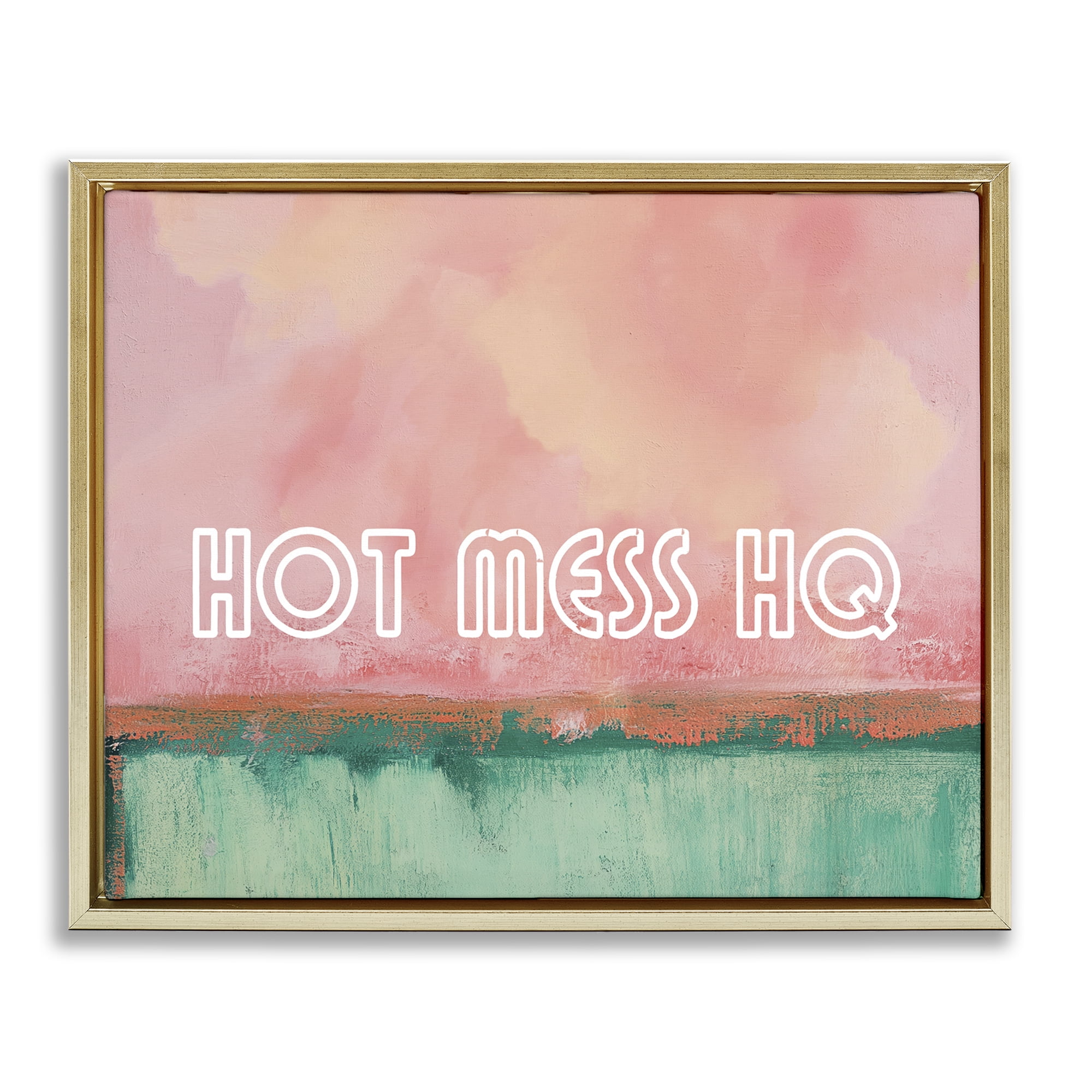 Stupell Industries Hot Mess Headquarters Gold Framed Floater Canvas Wall Art, design by Gina Kelly