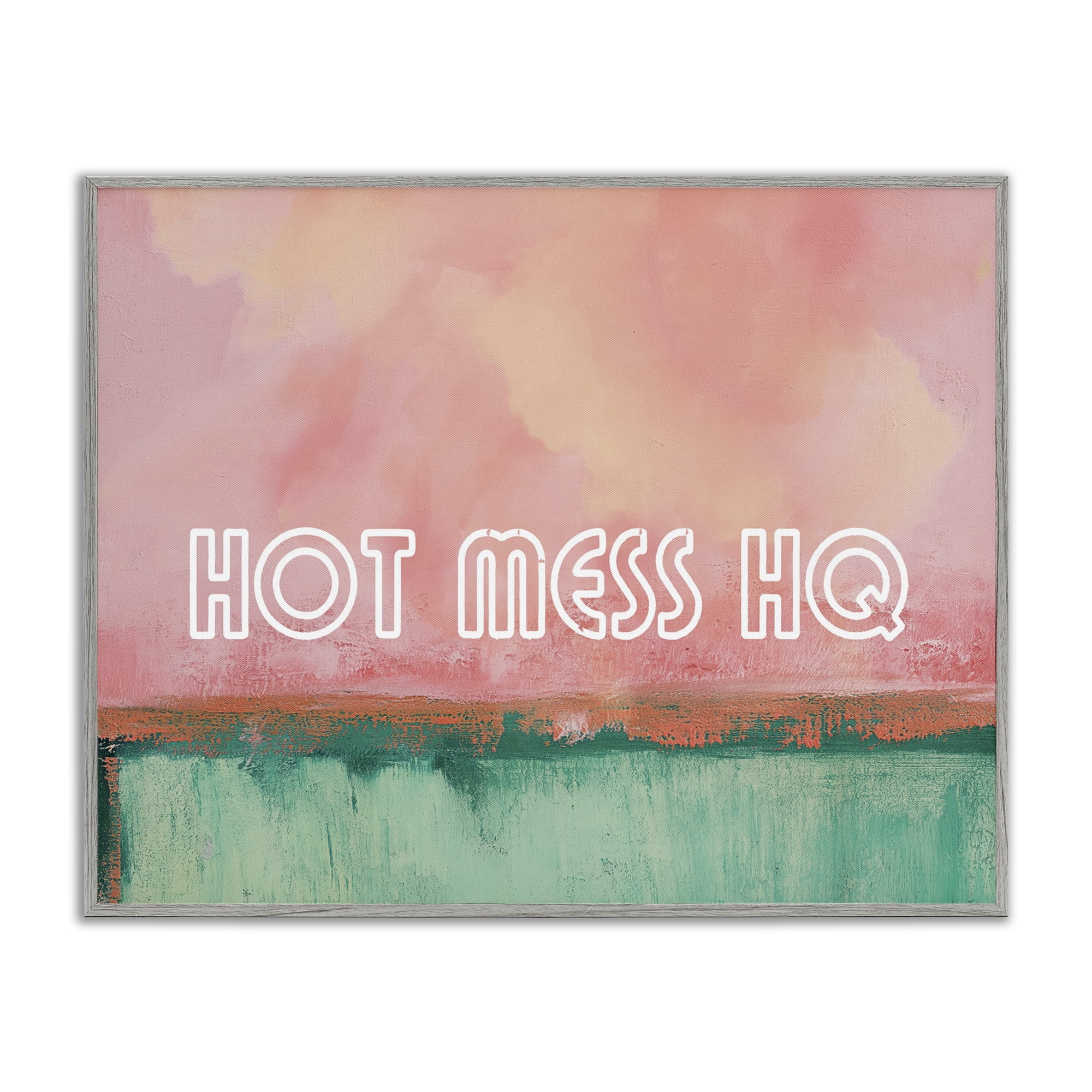 Stupell Industries Hot Mess Headquarters Gray Framed Giclee Art, design by Gina Kelly