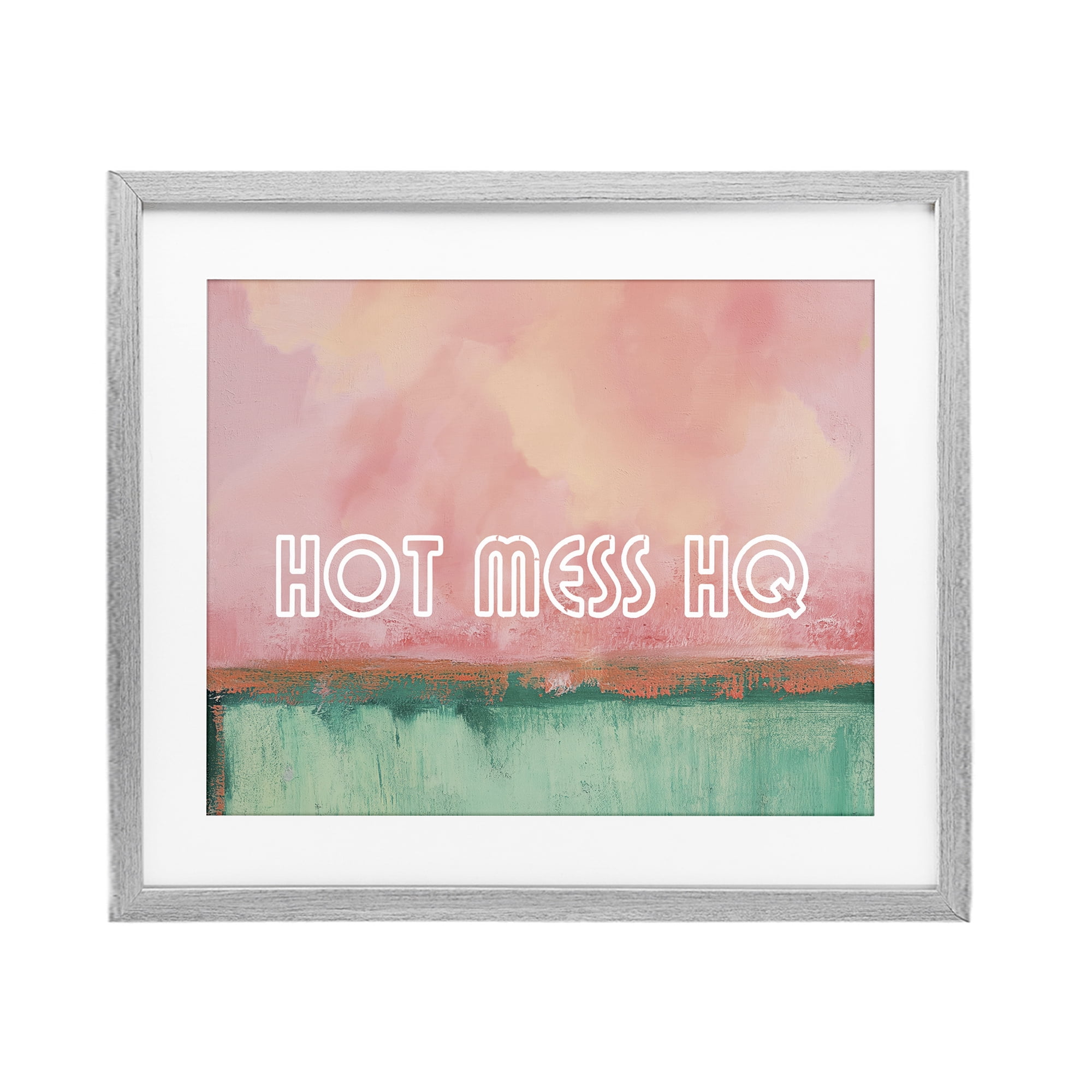 Stupell Industries Hot Mess Headquarters Gray Framed Print Under Glass, design by Gina Kelly