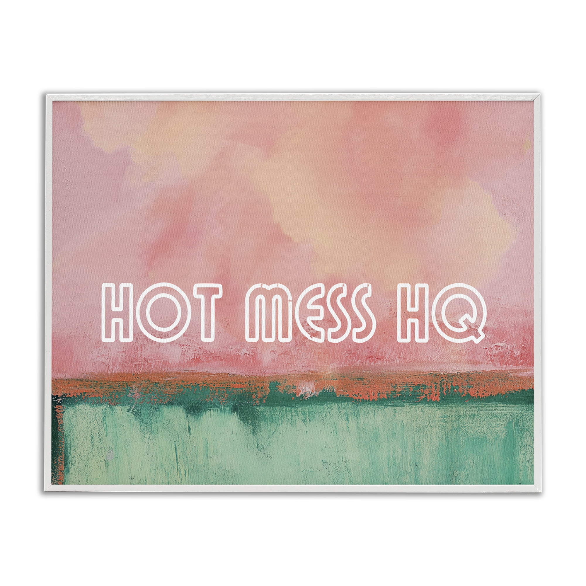 Stupell Industries Hot Mess Headquarters White Framed Giclee Art, design by Gina Kelly