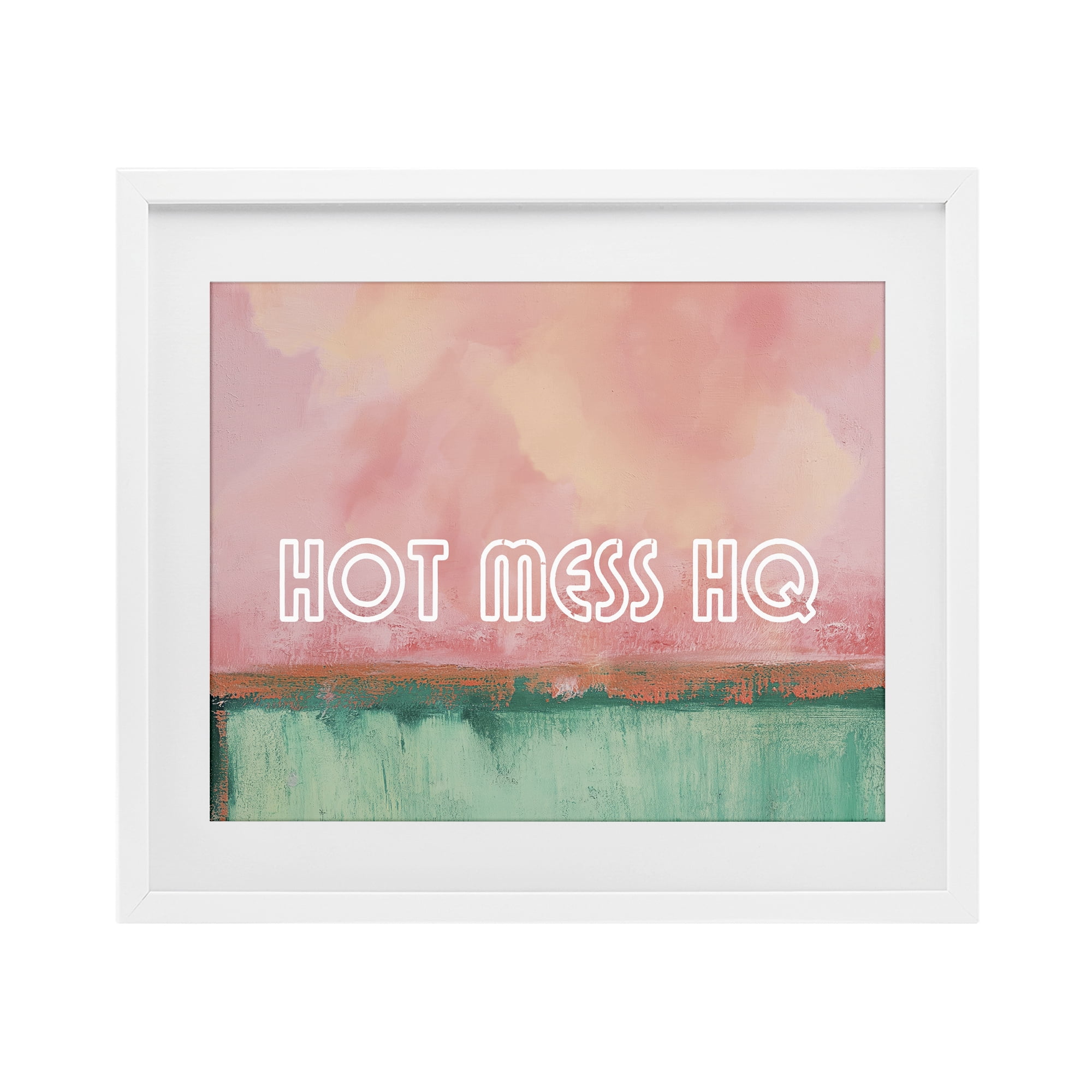 Stupell Industries Hot Mess Headquarters White Framed Print Under Glass, design by Gina Kelly
