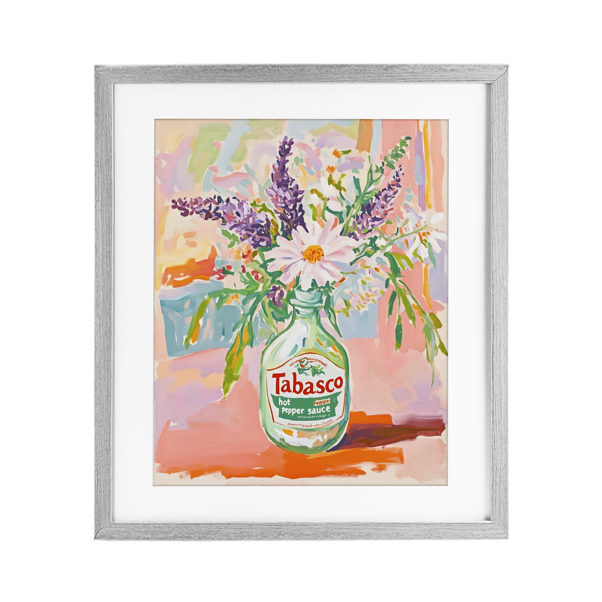Stupell Industries Hot Sauce Bottle Bouquet Gray Framed Print Under Glass, design by The Prints Vibe