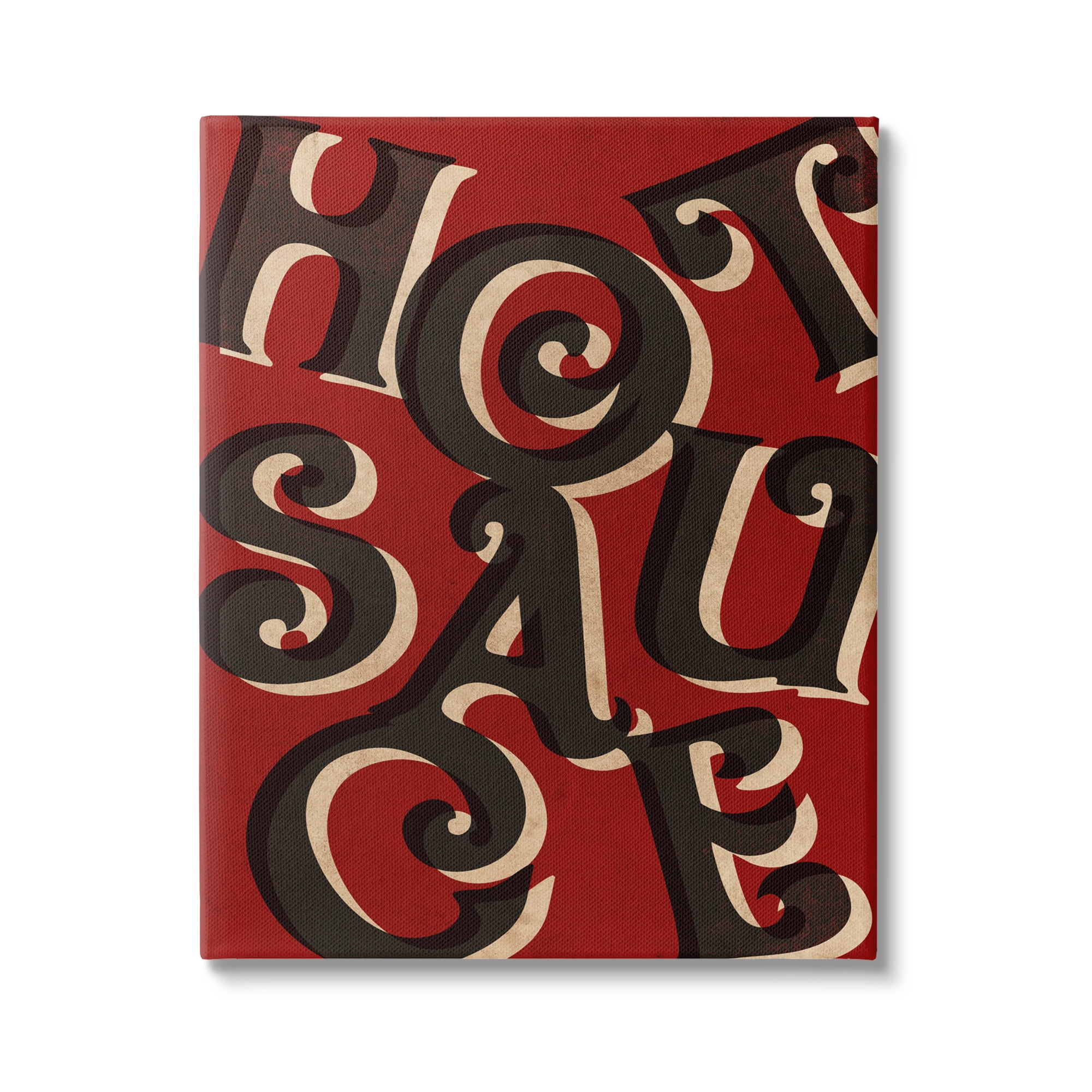 Stupell Industries Hot Sauce Curled Letters Whimsical Typography Sign Graphic Art Gallery Wrapped Canvas Print Wall Art, Design by Daphne Polselli