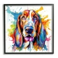 thumbnail image 1 of Stupell Industries Hound Dog Vibrant Splash Animals & Insects Painting Black Framed Art Print Wall Art, 12 x 12, 1 of 9